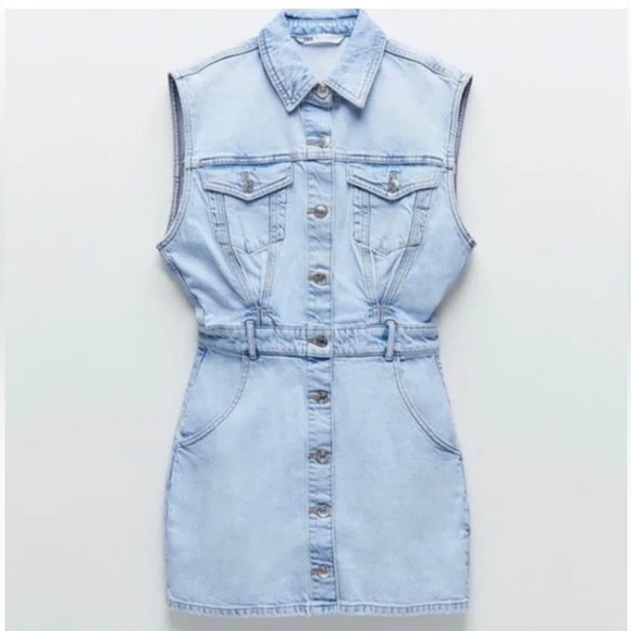 Zara Denim Dress OR Vest 🤩 - Picture 2 of 11